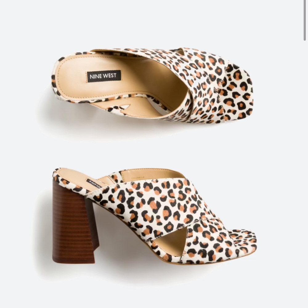 Nine West Gigi Pony Hair Slide Heels